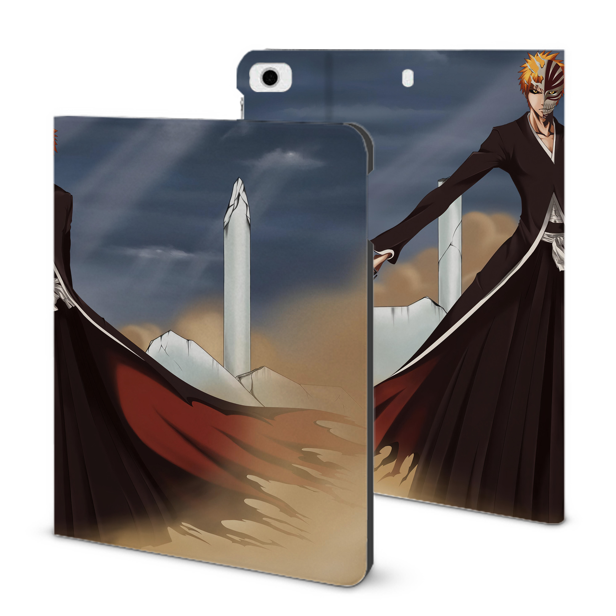 （画像用） ブリーチ BLEACH IPad ケース ブック型 PUレザー TPU 耐衝撃 軽量 薄型 ペン収納なし 全面保護 IPad 各モデル対応